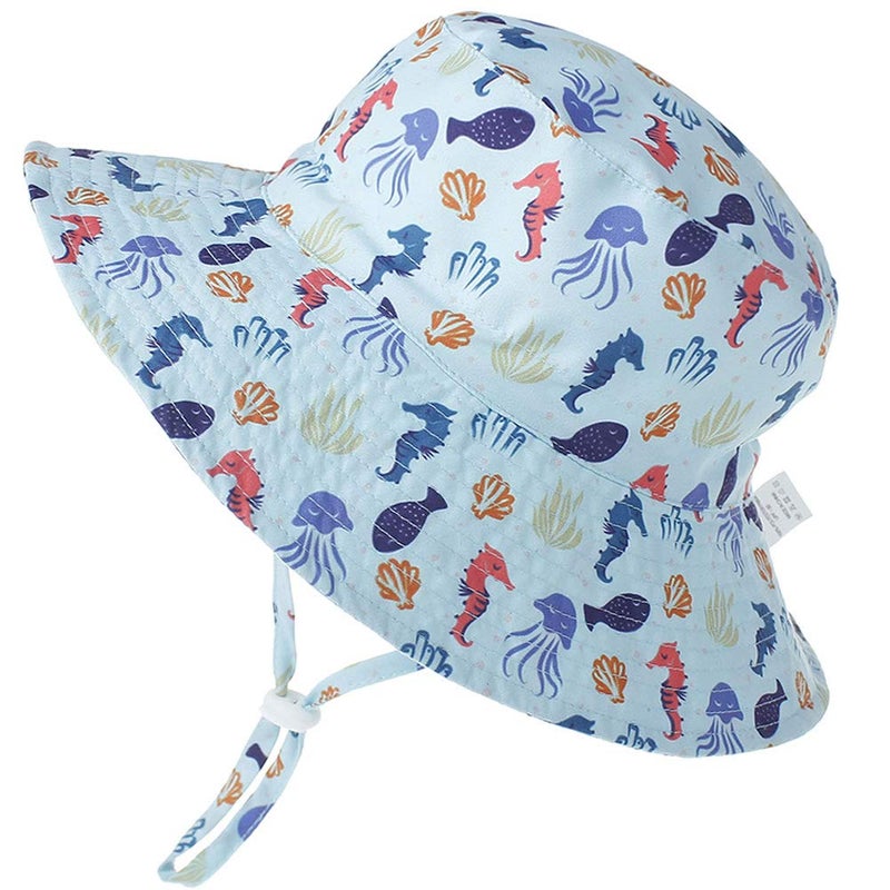 MaxNova Baby Sun Hat Toddler Summer UPF 50+ Baby Girl Bucket Hat Wide Brim Beach Hats for Baby Boys 2-7Years - Image 2